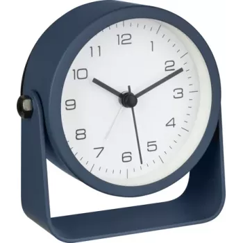 TFA Dostmann 60.1042.06 blauwe analoge quartz tafelwekker met slepende secondewijzer