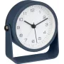 TFA Dostmann 60.1042.06 blauwe analoge quartz tafelwekker met slepende secondewijzer