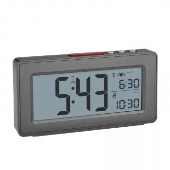 TFA Dostmann 60.2563.10 radiowecker, dual-alarm, antraciet