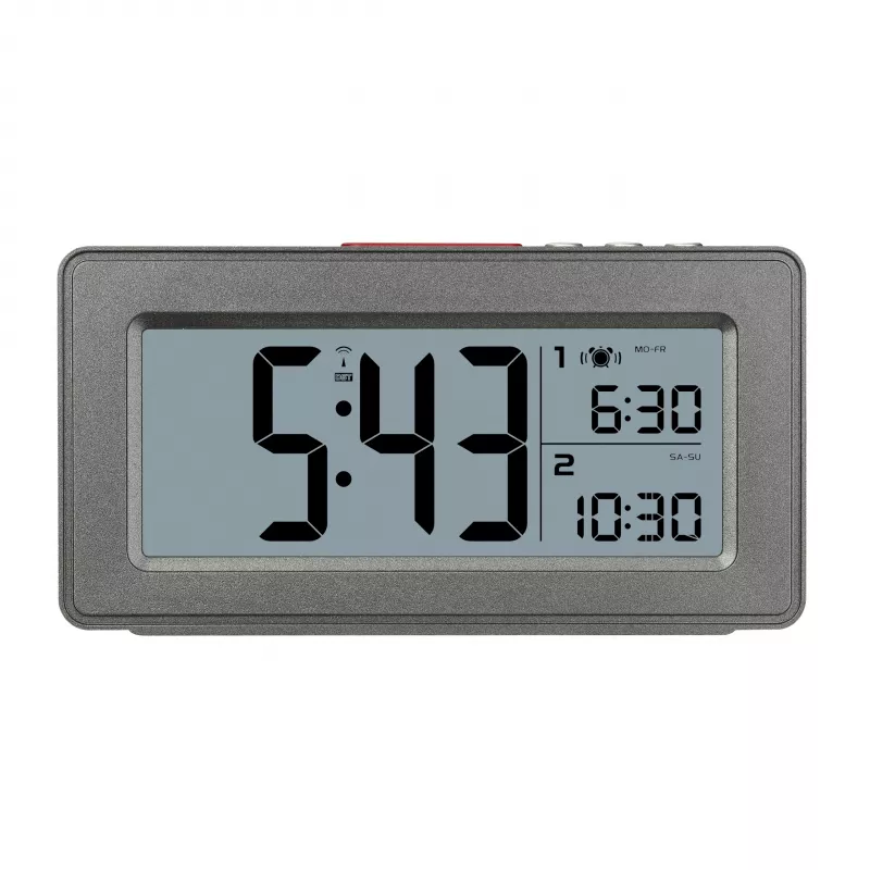 TFA Dostmann 60.2563.10 Radiogestuurde wekker, dubbel alarm, antraciet