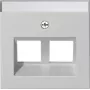 Gira System 55 afdekplaat voor 2 modular jacks, 30° gehoekte uitlaat, grijs 2640015