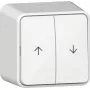 GIRA opbouw-wipschakelaar voor jaloeziebesturing, reinwit, op/neer-pijlen, 250 V, 10 A 315813