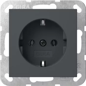 Gira System 55 SCHUKO stopcontact met klepdeksel, antraciet 418028
