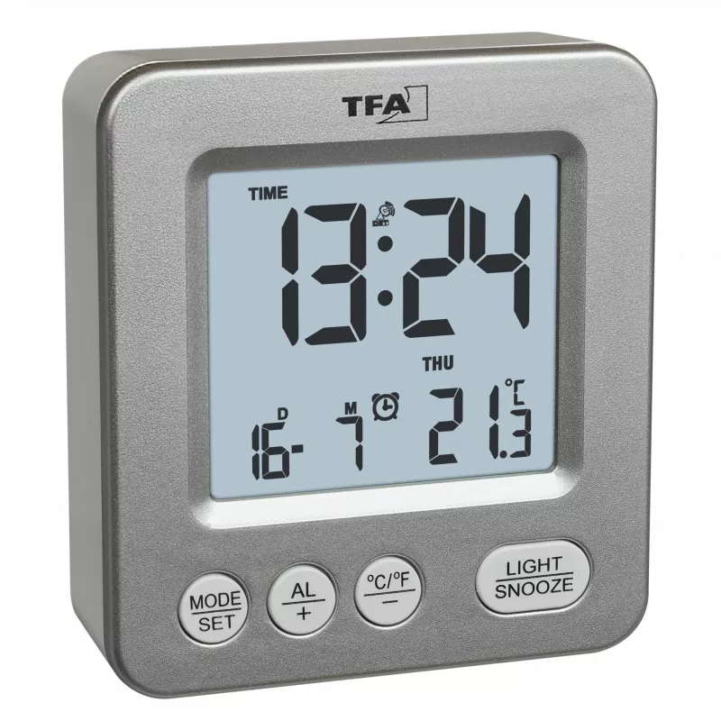 TFA Dostmann COSY radiowecker zilver 60.2567.54