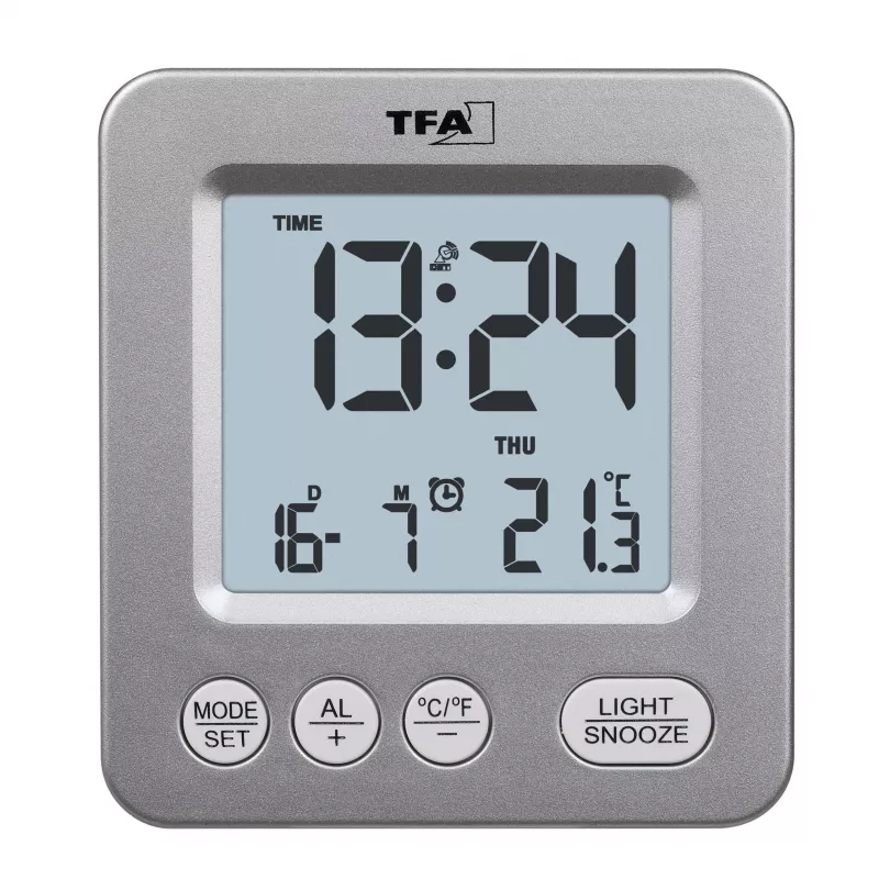 TFA Dostmann COSY radiowecker zilver 60.2567.54