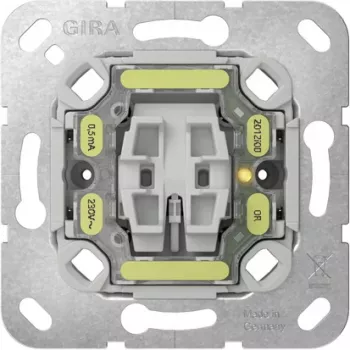 GIRA 382600 controleschakelaar-inzet, 1-polig, 10 A, 250 V, inbouw, met controlelichtaansluiting, thermoplast, IP20