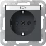 Gira 445728 SCHUKO stopcontact met klepdeksel, System 55, antraciet