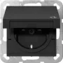 Gira SCHUKO stopcontact met klepdeksel en cilinderslot, System 55, reinweiß 4414005