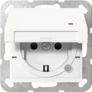 Gira System 55 Schuko stopcontact met controle-LED, reinweiß 455227