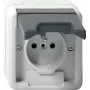 GIRA 448530 Schuko stopcontact met klepdeksel, reinweiß glanzend