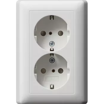 Gira System 55 Schuko stopcontact CEE 7/3, 16 A, 250 V, reinweiß glanzend, klepdeksel 078327