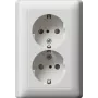 Gira System 55 Schuko stopcontact CEE 7/3, 16 A, 250 V, reinweiß glanzend, klepdeksel 078327