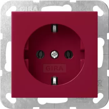 Gira System 55 SCHUKO stopcontact rood 4455108