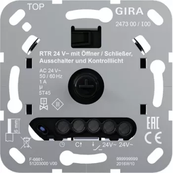 Gira ruimtetemperatuurregelaar 24 V NO/NC 247300