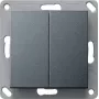GIRA draadloze wandtaster, batterijloos, 2-voudig, antraciet 242228