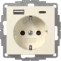 GIRA 245901 SCHUKO-stopcontact met USB-oplader 2x type A/C System 55 crèmewit
