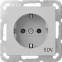 Gira 4458015 SCHUKO stopcontact met EDV-systeem opdruk, zuiverwit glanzend