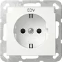 Gira 446227 SCHUKO stopcontact met klepdeksel, System 55, zuiverwit glanzend