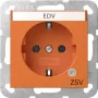 Gira 4452109 SCHUKO stopcontact met controle-LED en klepdeksel, zuiverwit glanzend
