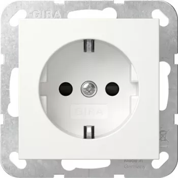 GIRA 475503 SCHUKO stopcontact met LED-oriëntatielicht, verhoogde aanraakbeveiliging, zuiverwit glanzend