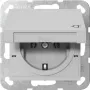 GIRA 4454015 SCHUKO-stopcontact met klepdeksel, System 55, grijs