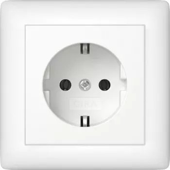 Gira Standard 55 SCHUKO-stopcontact, 1 stopcontact, zuiverwit glanzend, inbouw, 16 A, 250 V 444027
