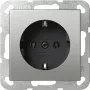 Gira SCHUKO-stopcontact zonder klauwen roestvrijstaal 4466600