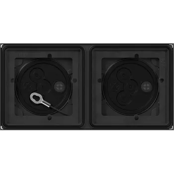 Gira System 106 inbouwbehuizing 2-voudig, zwart 551200