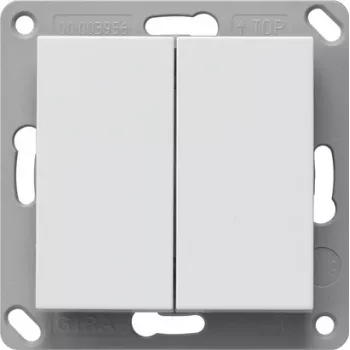 Gira draadloze wandtaster, batterijloos, 2-voudig, reinwit mat, 242227