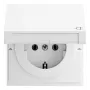 Gira 445470 SCHUKO-stopcontact met klapdeksel en vlakke schakelaar, reinwit glanzend