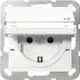 Gira 455703 SCHUKO-stopcontact met klepdeksel, reinwit glanzend, System 55