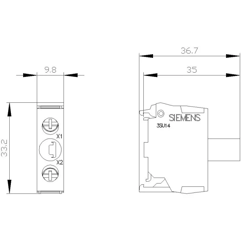 SIEMENS SIRIUS ACT LED-module met geïntegreerde LED, 24V AC/DC, groen, schroefklem 3SU14012BB401AA0