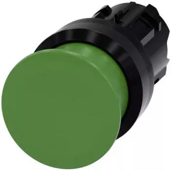 Siemens SIRIUS ACT paddenstoeldrukknop-frontpaneel, kunststof, groen, 40 mm, tastsend 3SU1000-1AD40-0AA0