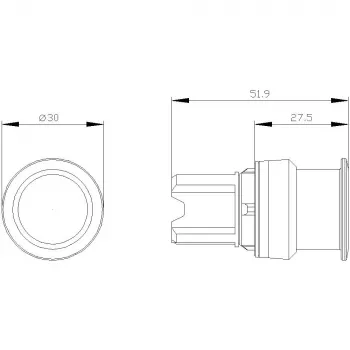 Siemens SIRIUS ACT paddenstoeldrukknop-frontpaneel, kunststof, groen, 40 mm, tastsend 3SU1000-1AD40-0AA0