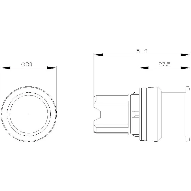 Siemens SIRIUS ACT paddenstoeldrukknop-frontpaneel, kunststof, groen, 40 mm, tastsend 3SU1000-1AD40-0AA0