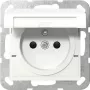 Gira 448803 Schuko-stopcontact met klepdeksel, randaarde, System 55, reinwit glanzend