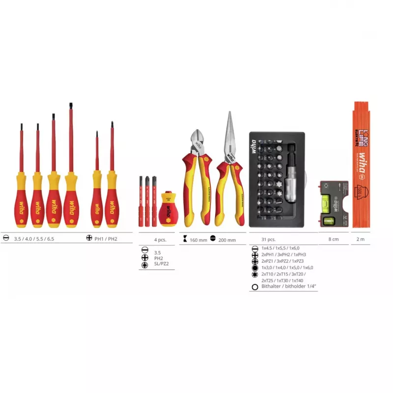 Wiha Basic Set L Electric 46-delige VDE-geïsoleerde gereedschapskoffer 47312