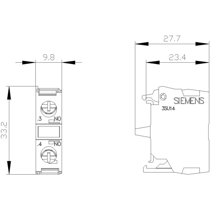 SIEMENS SIRIUS ACT 3SU1400-1AA10-1LA0 contactmodule, 1 NO, schroefklem, bodemmontage