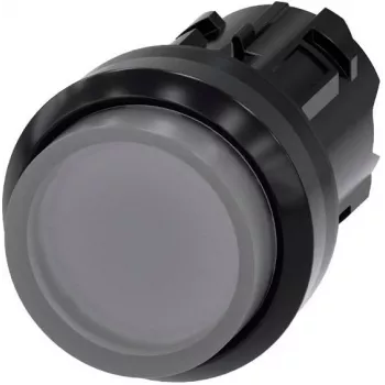 Siemens SIRIUS ACT verlicht drukknop-frontpaneel, kunststof, helder, 22mm, zwarte frontring 3SU1001-0BB70-0AA0