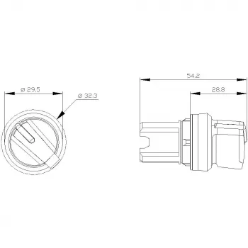 Siemens SIRIUS ACT keuzeschakelaar-frontpaneel, kunststof, groen, 22 mm, 2-stand, O-I, vergrendelend 3SU1002-2BF40-0AA0