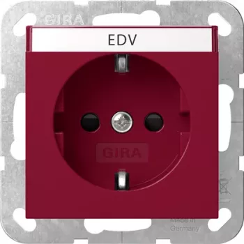 Gira SCHUKO stopcontact met verhoogde aanraakbeveiliging, Systeem 55, rood 4462108