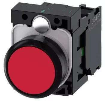 Siemens SIRIUS ACT compleet drukknopapparaat, kunststof, rood, 22mm, 1NO+1NC, schroefklemmen 3SU1100-0AB20-1BA0