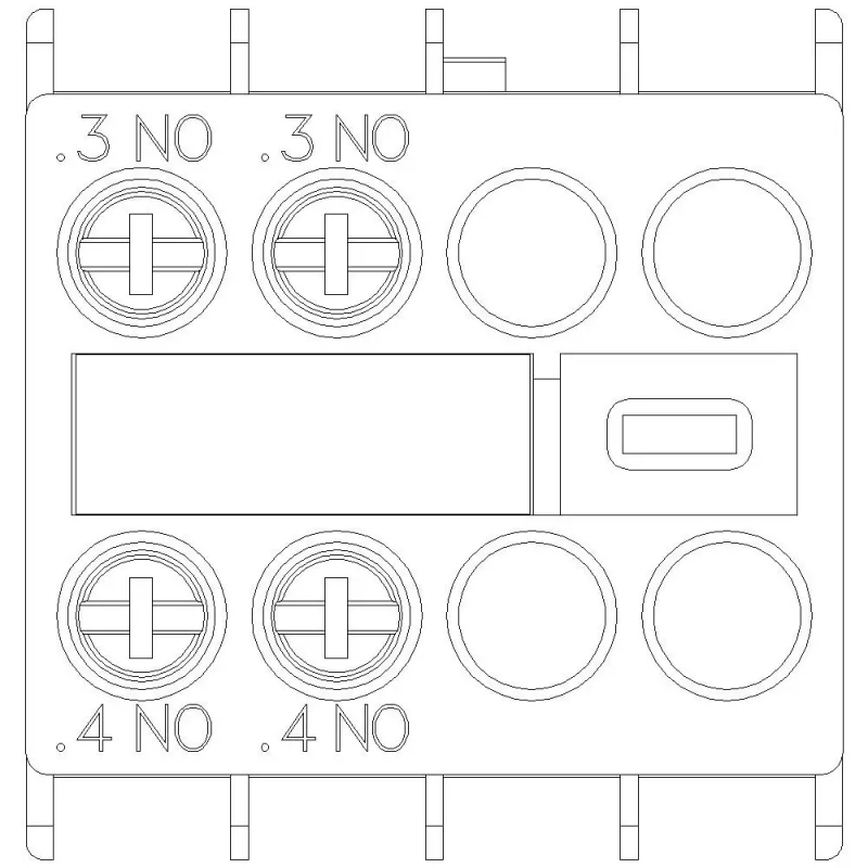 Siemens hulpcontactblok 3RH2911-1HA20, 2 NO, frontmontage, schroefklemmen