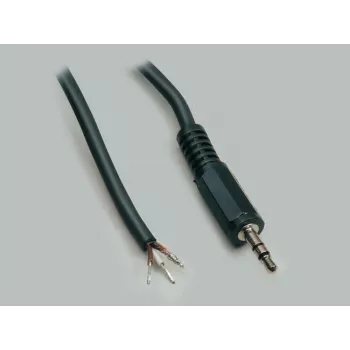 BKL Electronic 1101052 3,5 mm stereo jackstekker, 3-polig, metaal, soldeeraansluiting, 1 stuks
