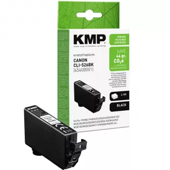 KMP compatibele zwarte inktpatroon voor Canon CLI-526 BK (1513, 4011)