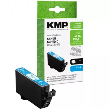 KMP cyaan inktpatroon compatibel met Canon CLI-526 C (1513,4003)