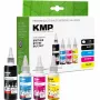 KMP PRINTTECHNIK navulinktset voor Brother BTD180BK/C/M/Y – zwart 110ml, cyaan/magenta/geel elk 50ml (compatibel) 1555,0005