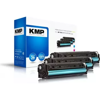 KMP 1236,0030 compatibele tonerpatronen multiverpakking voor HP LaserJet Pro 200 color M251n/M251nw - cyaan, magenta, geel (3-pack, elk 1800 pagina's)