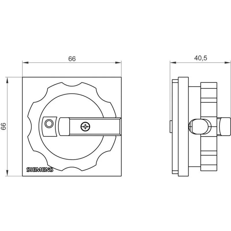 Siemens SIRIUS 3LD draai-aandrijving 3LD9224-3B, rode greep/gele voorplaat, IP65, afsluitbaar