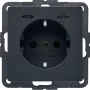 HAGER BERKER 48156086 schuko-stopcontact met USB-C PD 20W oplader, polarwit mat